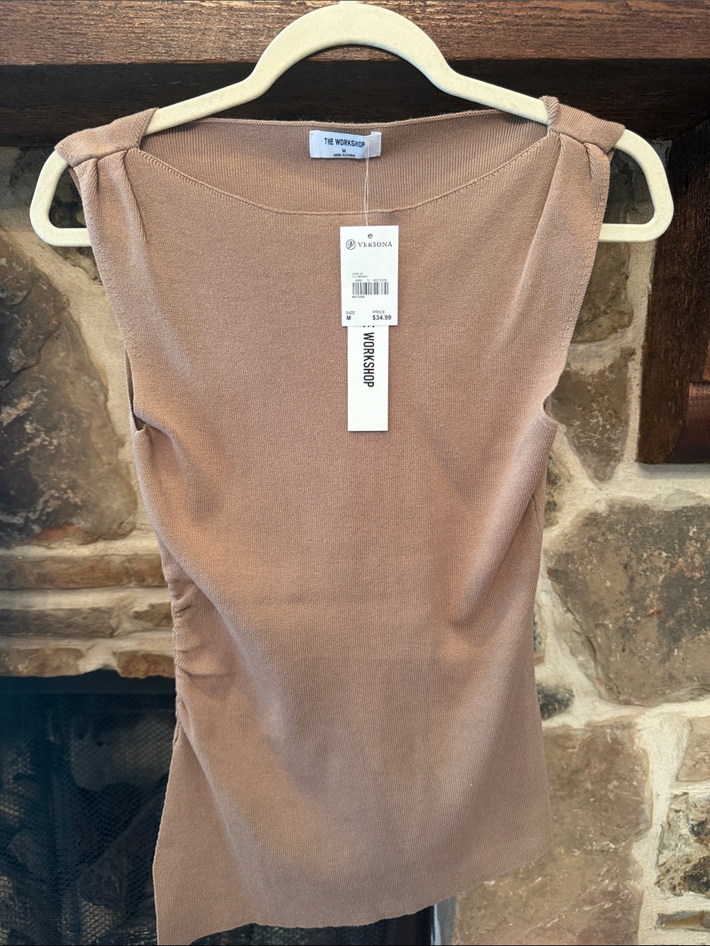 Workshop Republic Clothing Sleeveless Midi Dress in Taupe